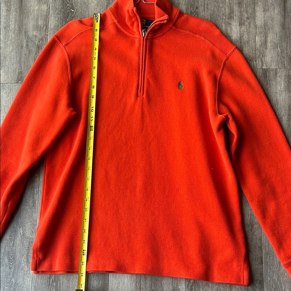 Polo Ralph Lauren Men's Bright Orange Zip-Up Sweater